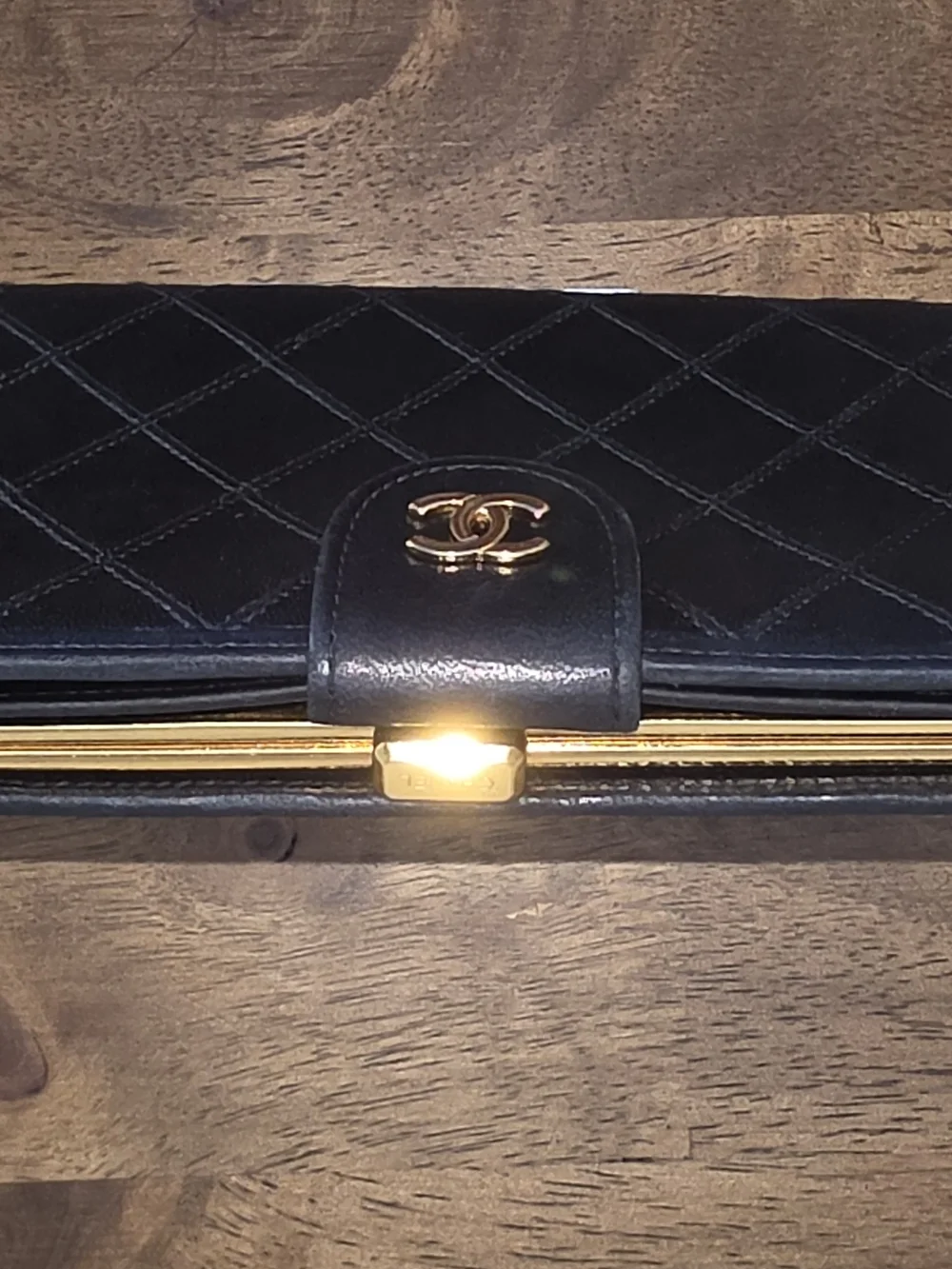 Chanel Quilted Lambskin Leather Wallet with Gold CC Snap